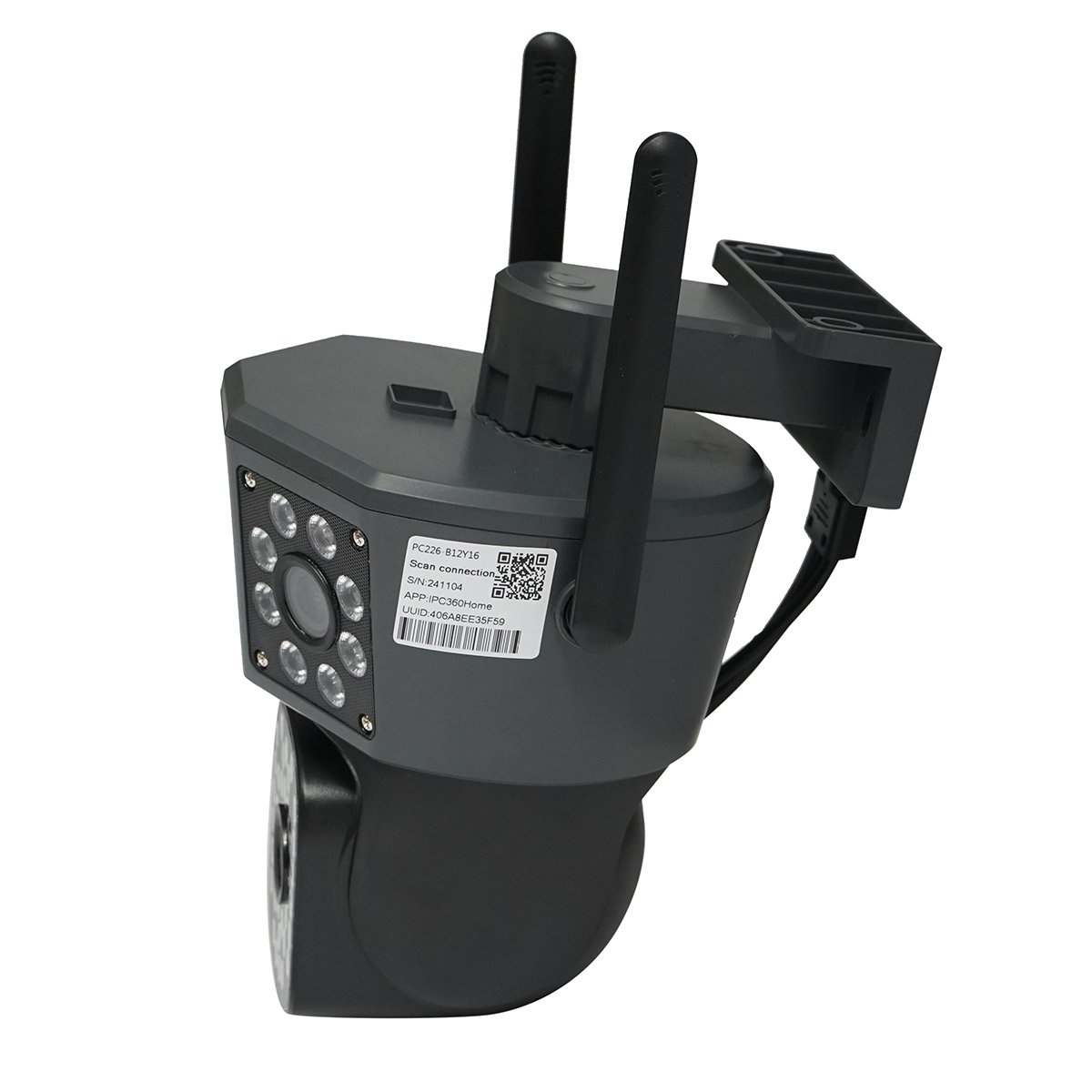 Camera de supraveghere 3 lentile, 3 obiective 6 MP, WIFI 2.4GHz, rotire 360 grade PTZ cu senzor de miscare, alarma, detectie umana si aplicatie IPC360 Home